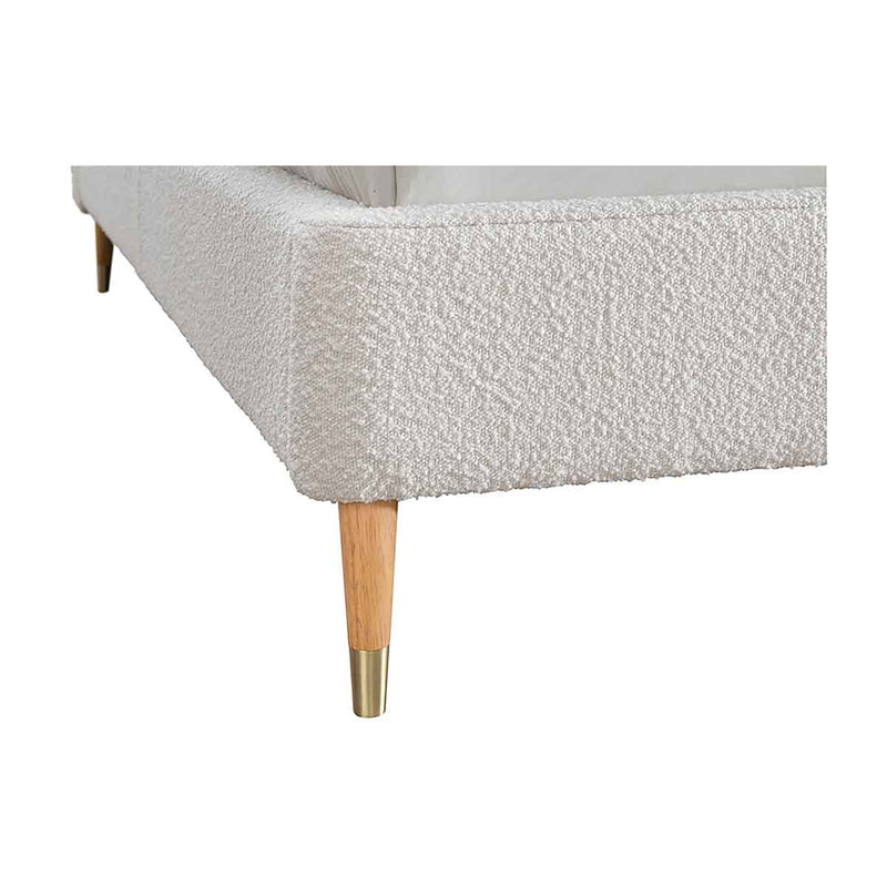 Mabel Boucle Queen Bed (White)