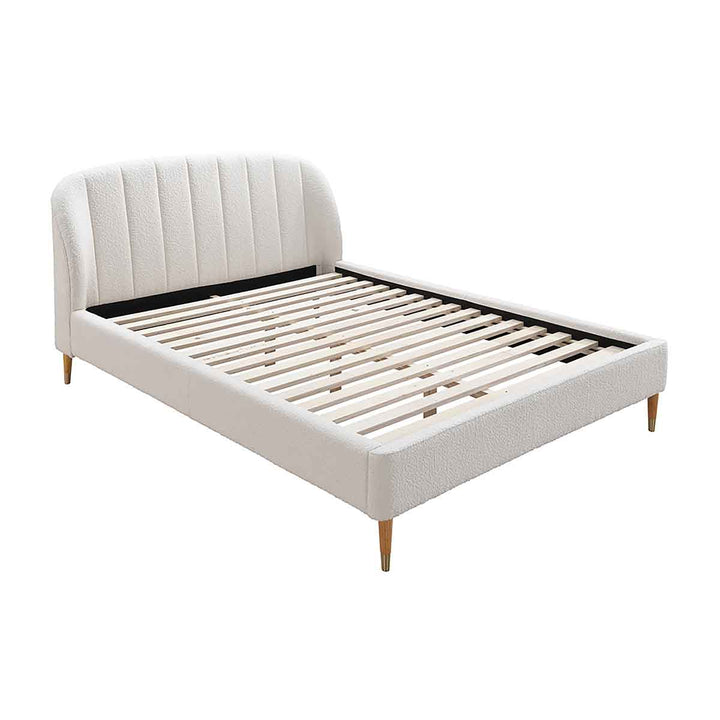 Mabel Boucle Queen Bed (White)