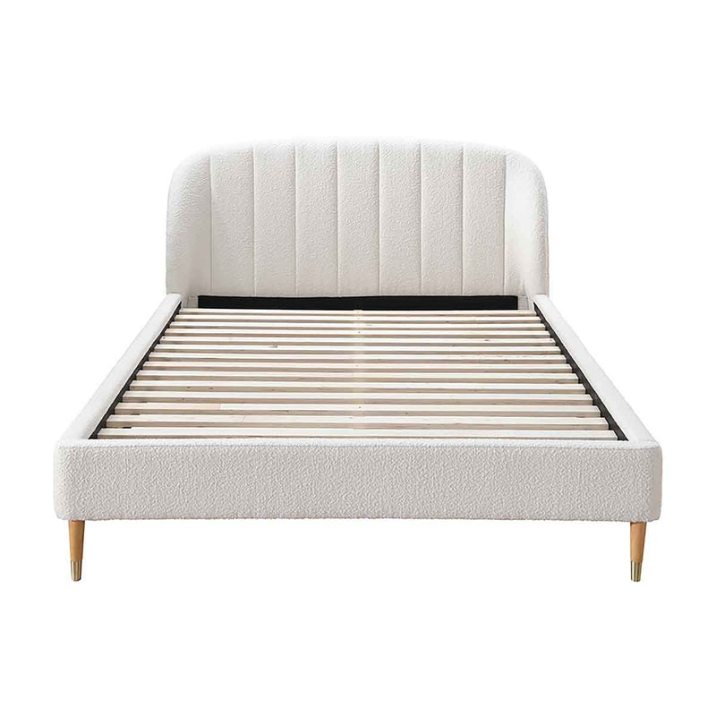 Mabel Boucle Queen Bed (White)