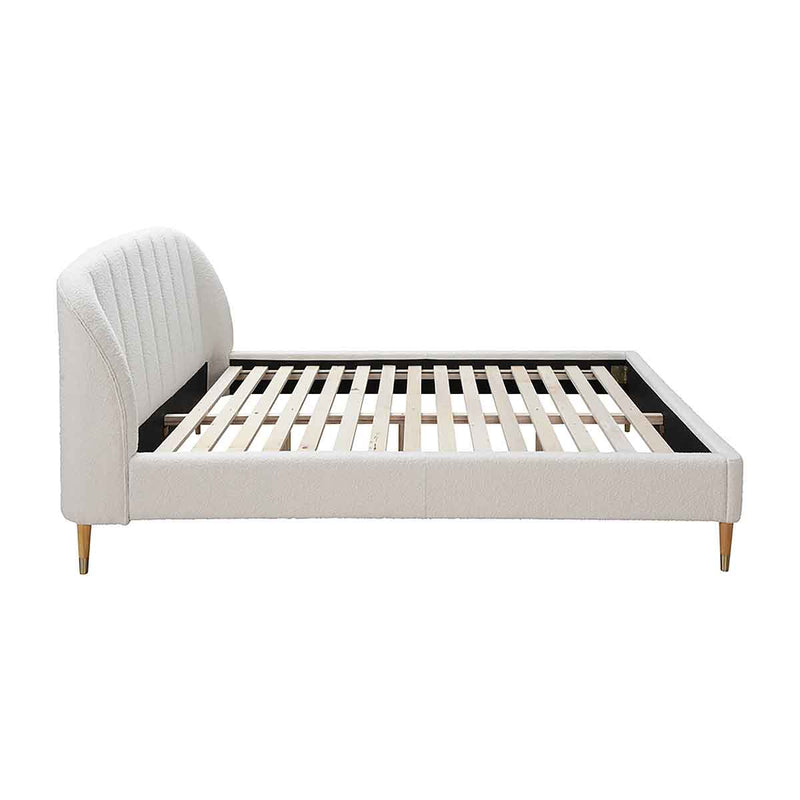 Mabel Boucle Queen Bed (White)