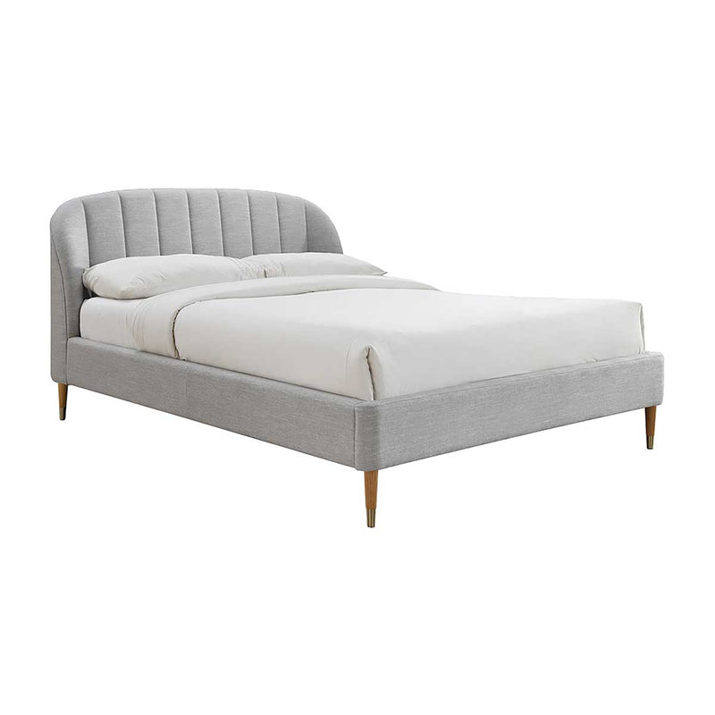 Mabel Fabric Queen Bed (Light Grey)