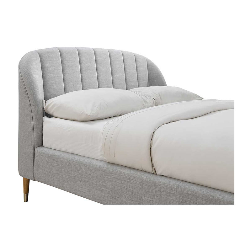 Mabel Fabric Queen Bed (Light Grey)