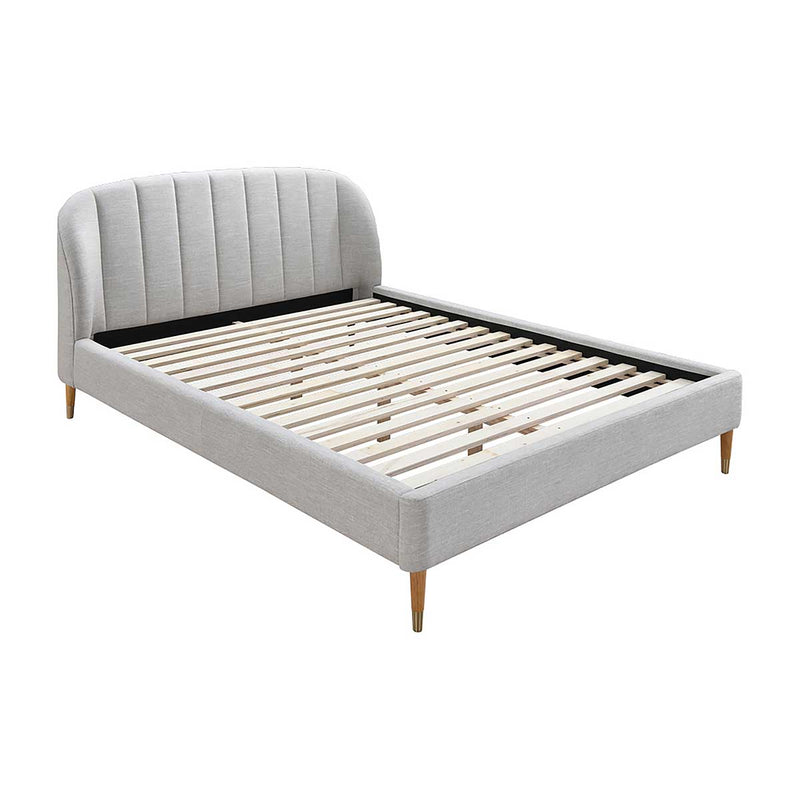 Mabel Fabric Queen Bed (Light Grey)