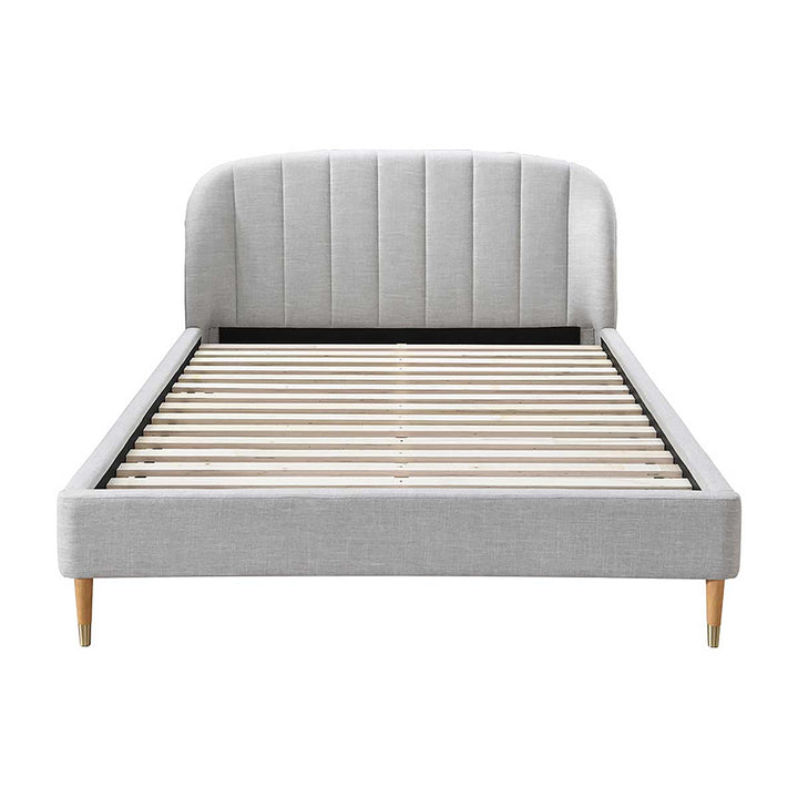 Mabel Fabric Queen Bed (Light Grey)