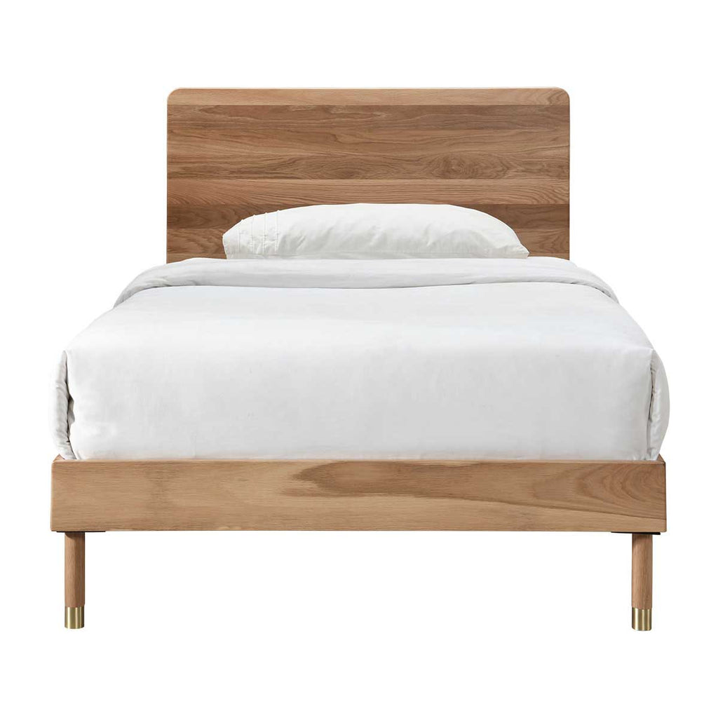 King single oak deals bed