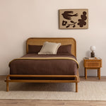 Norah Rattan Double Bed (Oak)