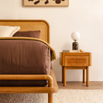 Norah Rattan Double Bed (Oak)
