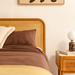 Norah Rattan Double Bed (Oak)
