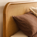 Norah Rattan Double Bed (Oak)