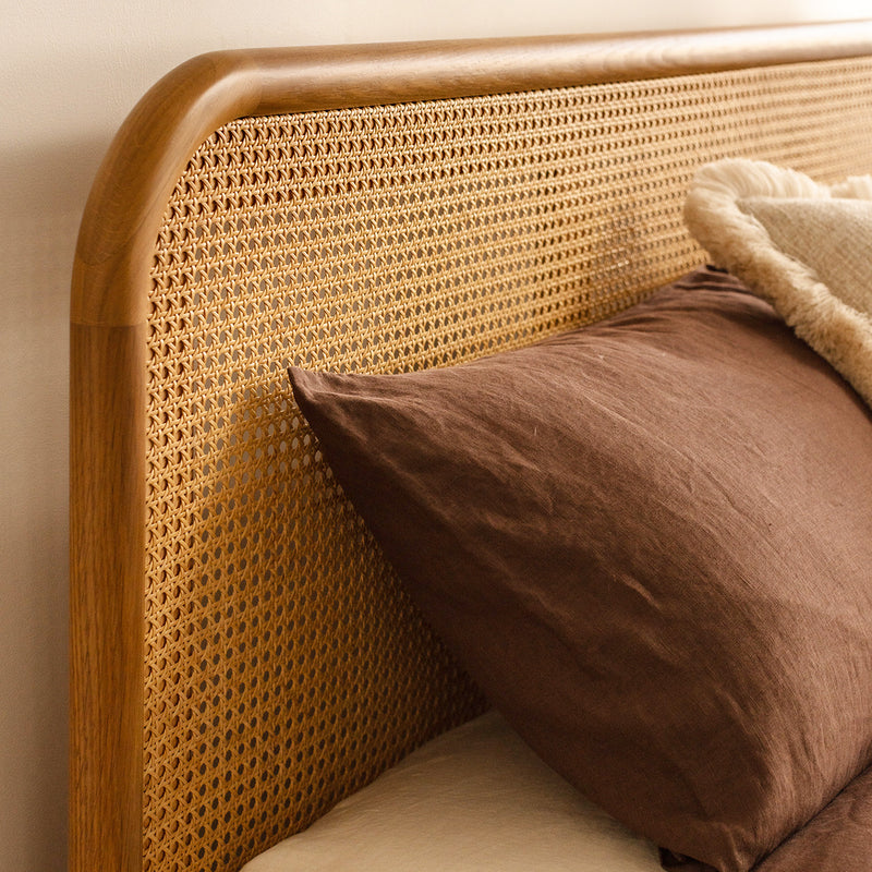 Norah Rattan King Bed (Oak)