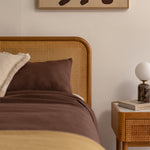 Norah Rattan Queen Bed (Oak)