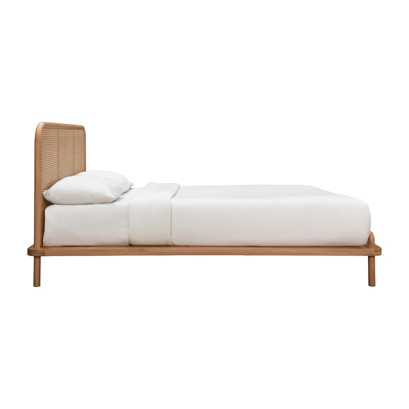 Norah Rattan Queen Bed (Oak)