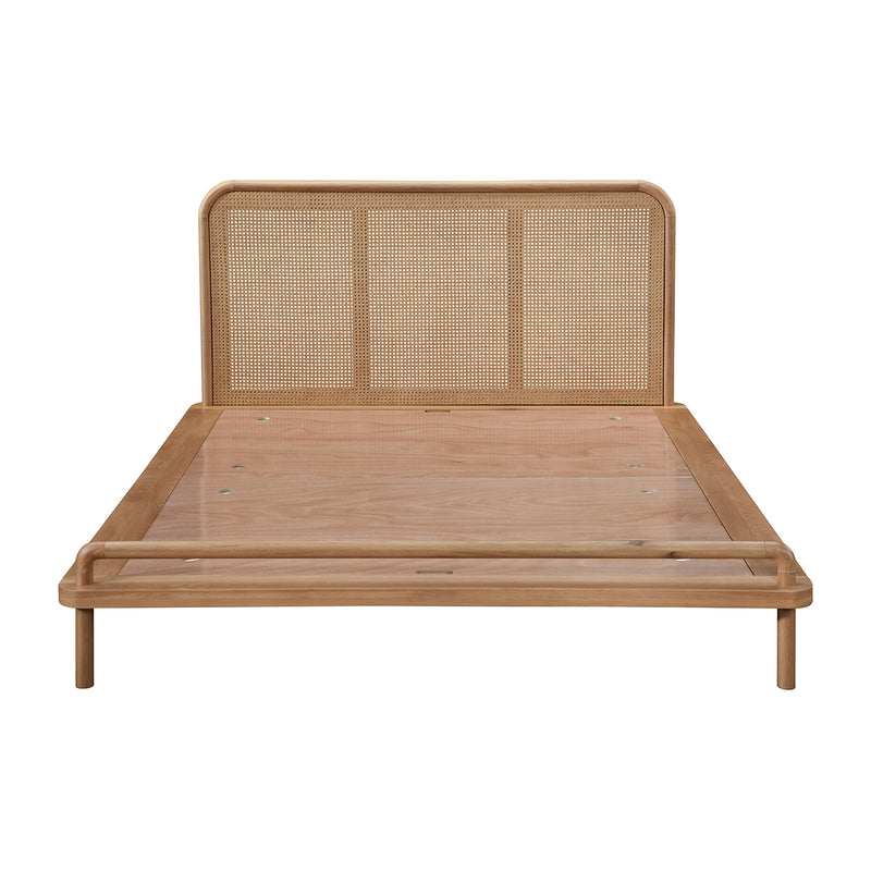 Norah Rattan Queen Bed (Oak)