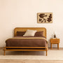 Norah Rattan Queen Bed (Oak) - Norah Rattan Queen Bed (Oak)