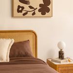 Norah Rattan Queen Bed (Oak)