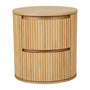 Benjamin Ripple Round Bedside Table - Natural Ash