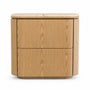 Carmella Marble Bedside Table - Oak / Brown Vein Marble