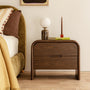 Sienna Curved Bedside Table - Walnut