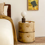 Sorrento Marble Bedside Table - Burlwood / Crema Marble