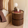 Sorrento Marble Bedside Table - Walnut / Emperador Brown Marble