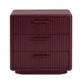 Forma 3 Drawer Bedside Table - Burgundy