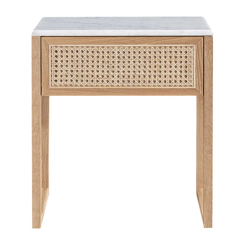 Avalon Marble Rattan Bedside Table