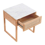 Avalon Marble Rattan Bedside Table