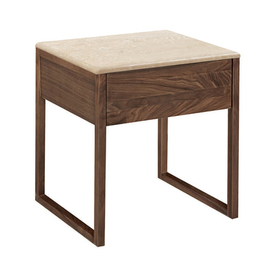 Avalon Travertine Bedside Table – Life Interiors