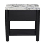 Arabescato Carrara Marble / Black Oak