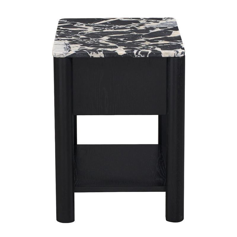 Black Calacatta Viola Marble / Black Oak