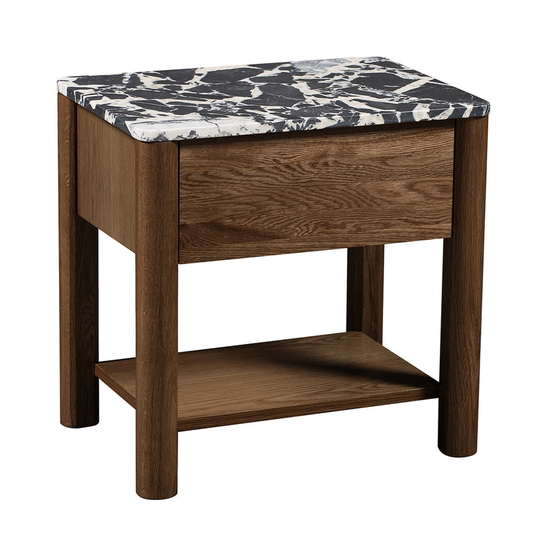 Black Calacatta Viola Marble / Walnut