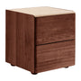 Delta Travertine Bedside Table - Walnut