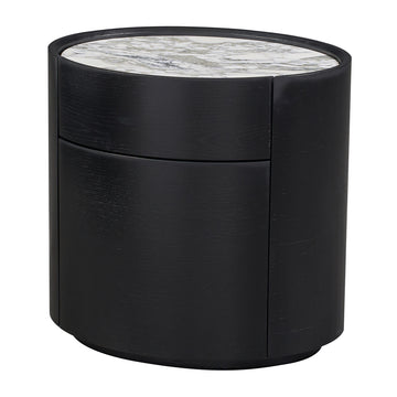 Arabescato Carrara Marble / Black Oak