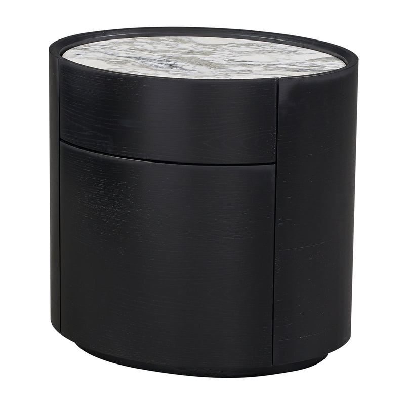 Arabescato Carrara Marble / Black Oak