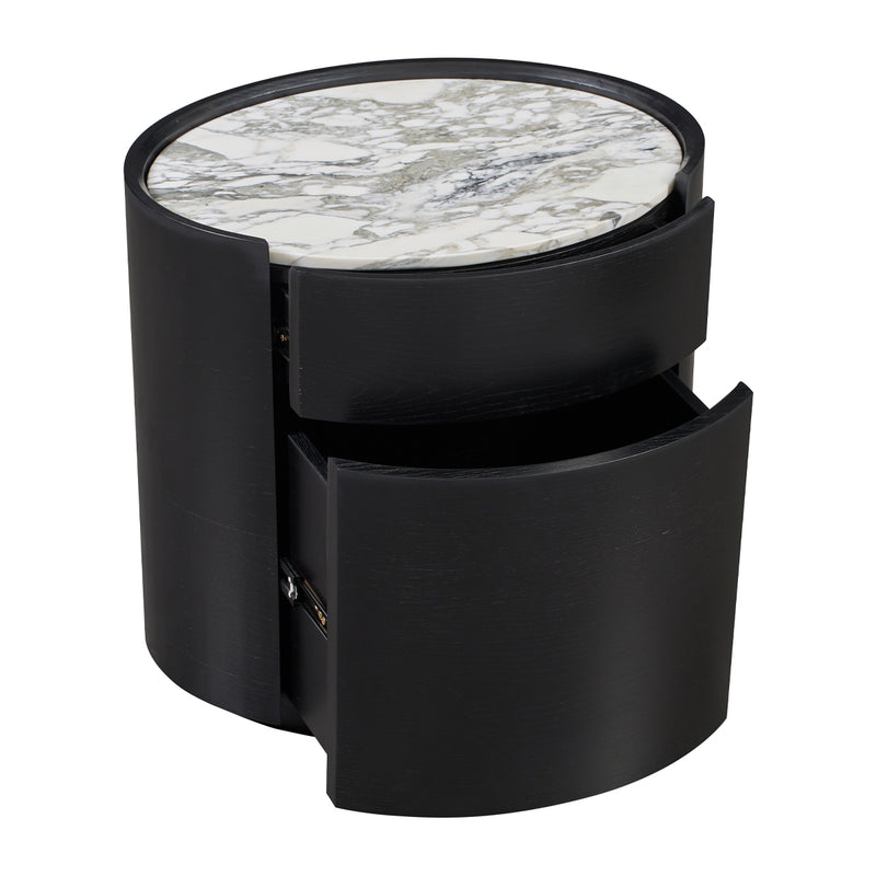 Arabescato Carrara Marble / Black Oak