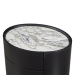 Arabescato Carrara Marble / Black Oak