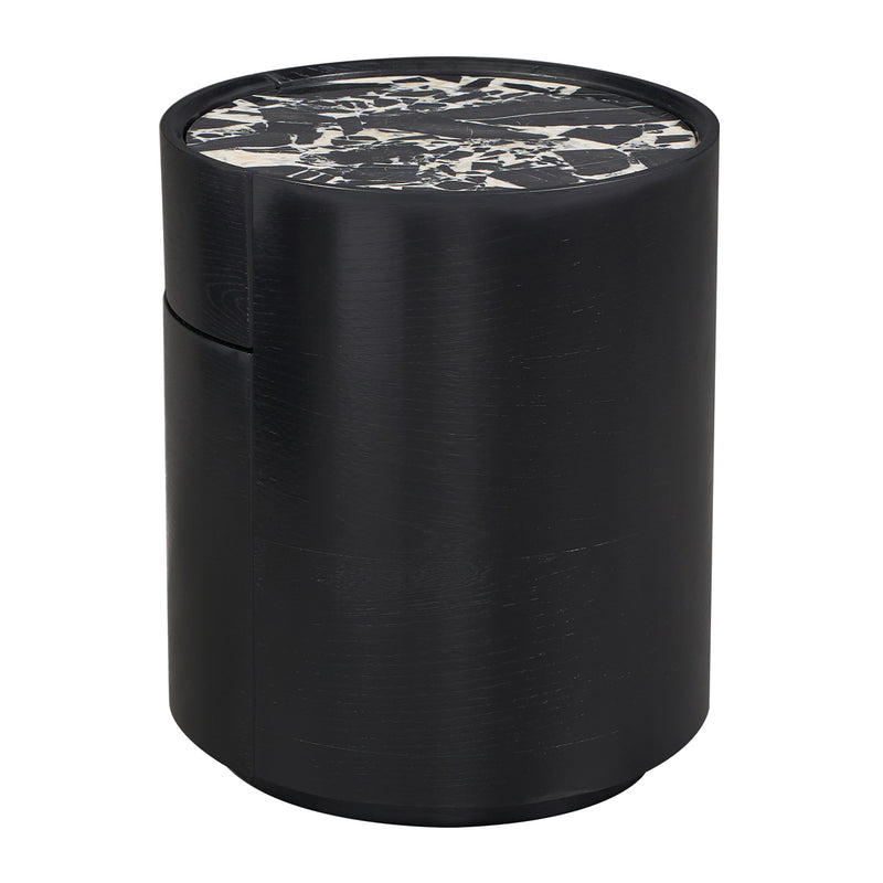 Black Calacatta Viola Marble / Black Oak