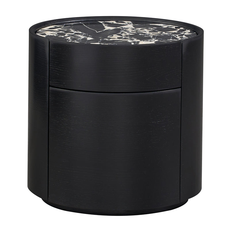 Black Calacatta Viola Marble / Black Oak