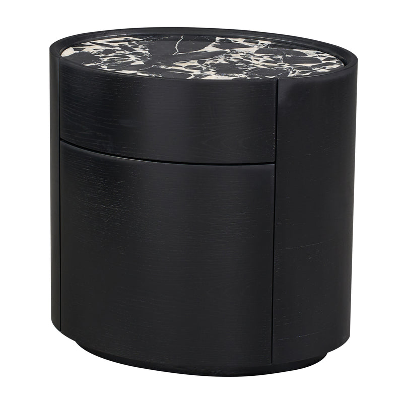 Black Calacatta Viola Marble / Black Oak