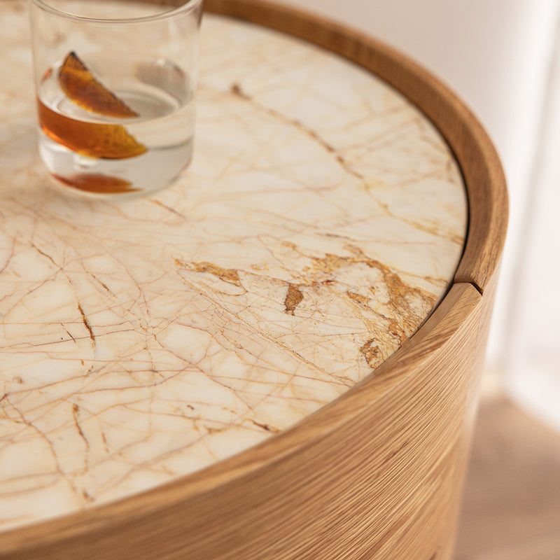 Golden Spider Marble / Oak