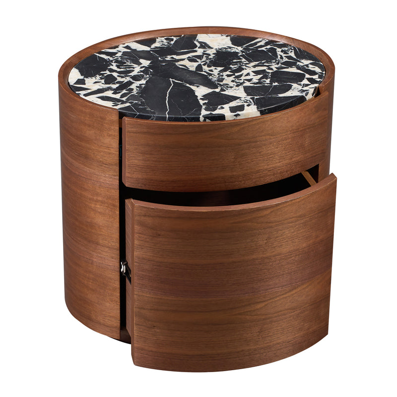 Black Calacatta Viola Marble / Walnut