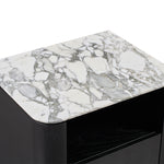 Arabescato Carrara Marble / Black Oak