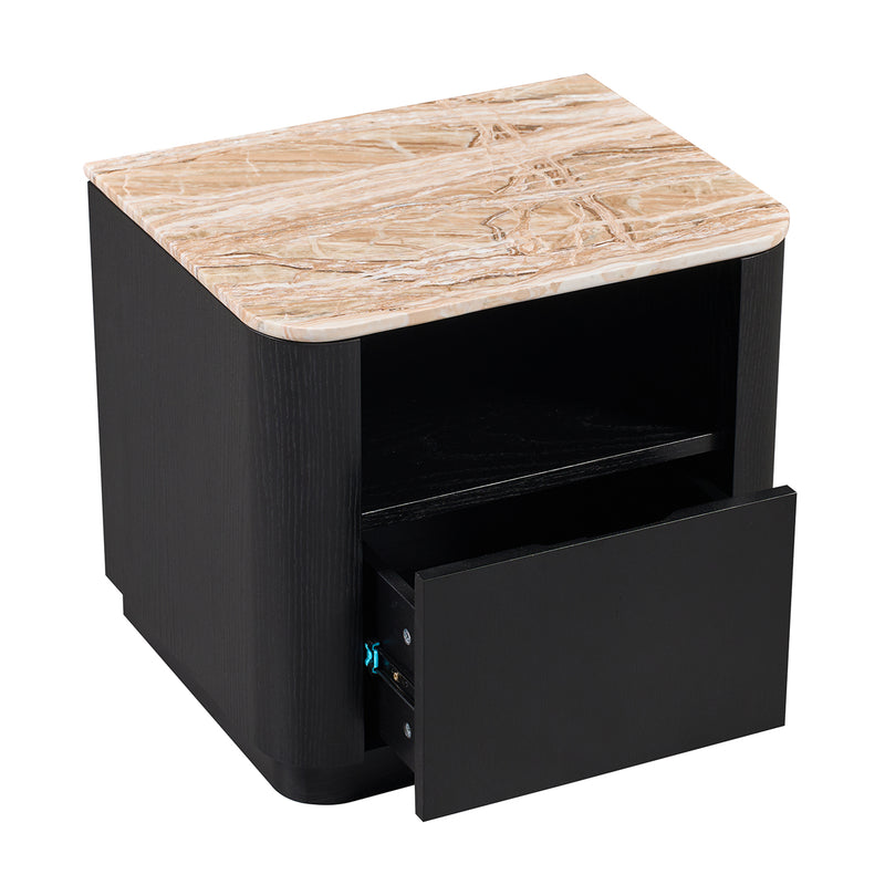 Persian Jade Travertine / Black Oak