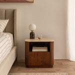 Travertine / Walnut