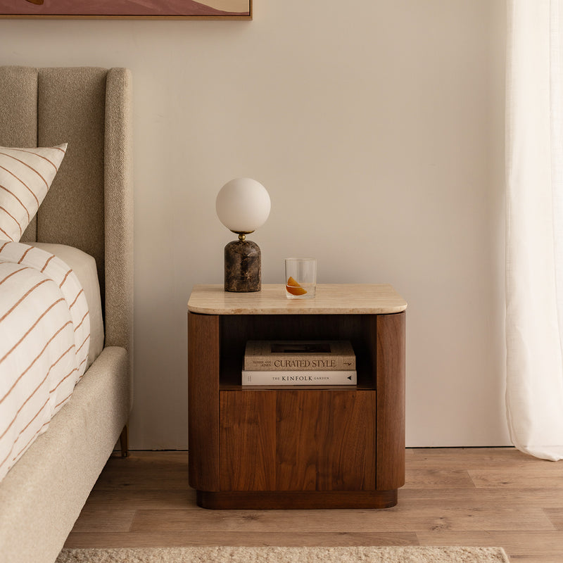 Travertine / Walnut