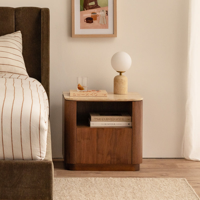 Travertine / Walnut