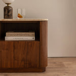 Travertine / Walnut
