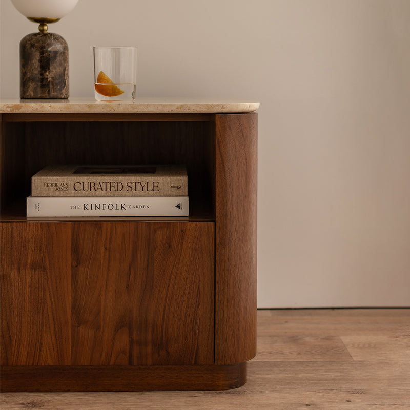 Travertine / Walnut