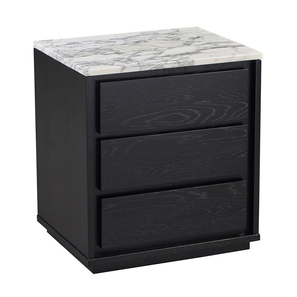 Arabescato Carrara Marble / Black Oak