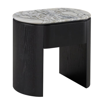 Arabescato Carrara Marble / Black Oak